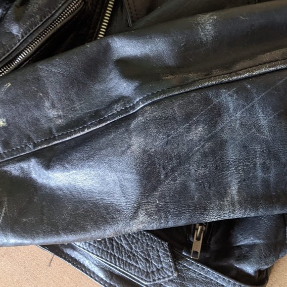 Vintage men's heavy cowhide motorcycle jacket - Picture 6 of 11